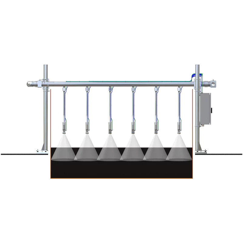 Close up image of the Camtac Eliminator Spraybar Vibrating Screen