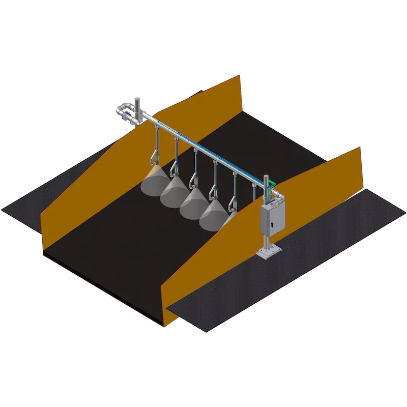 Close up image of the Camtac Eliminator Spraybar Vibrating Screen